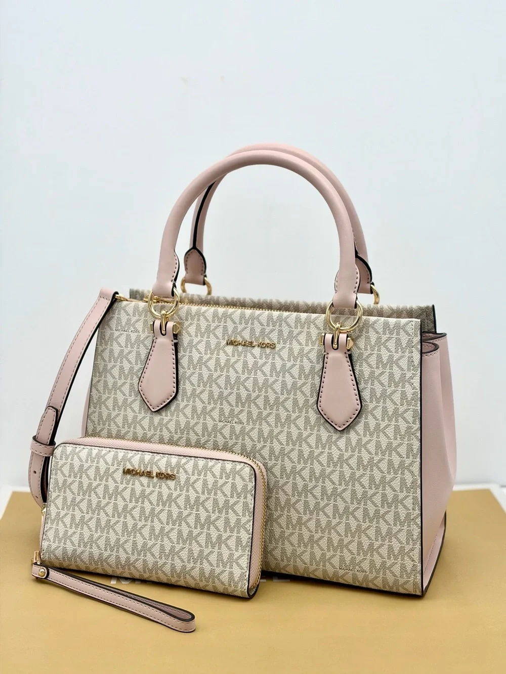 Michael Kors Marilyn Medium Satchel Crossbody Bag And Wallet Set